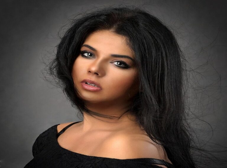 attitude girl hidden face with hair